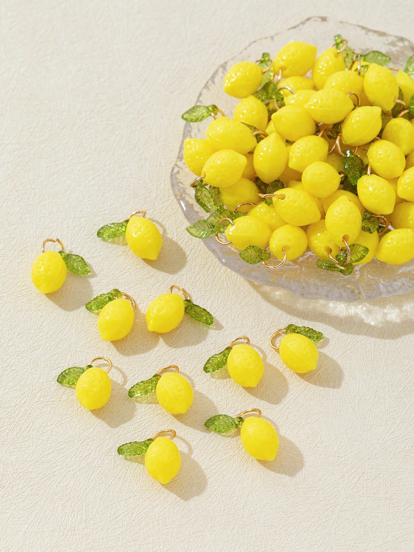 Resin Craft Supplies - 10Pcs 3D Lemon Resin Charms Pendants