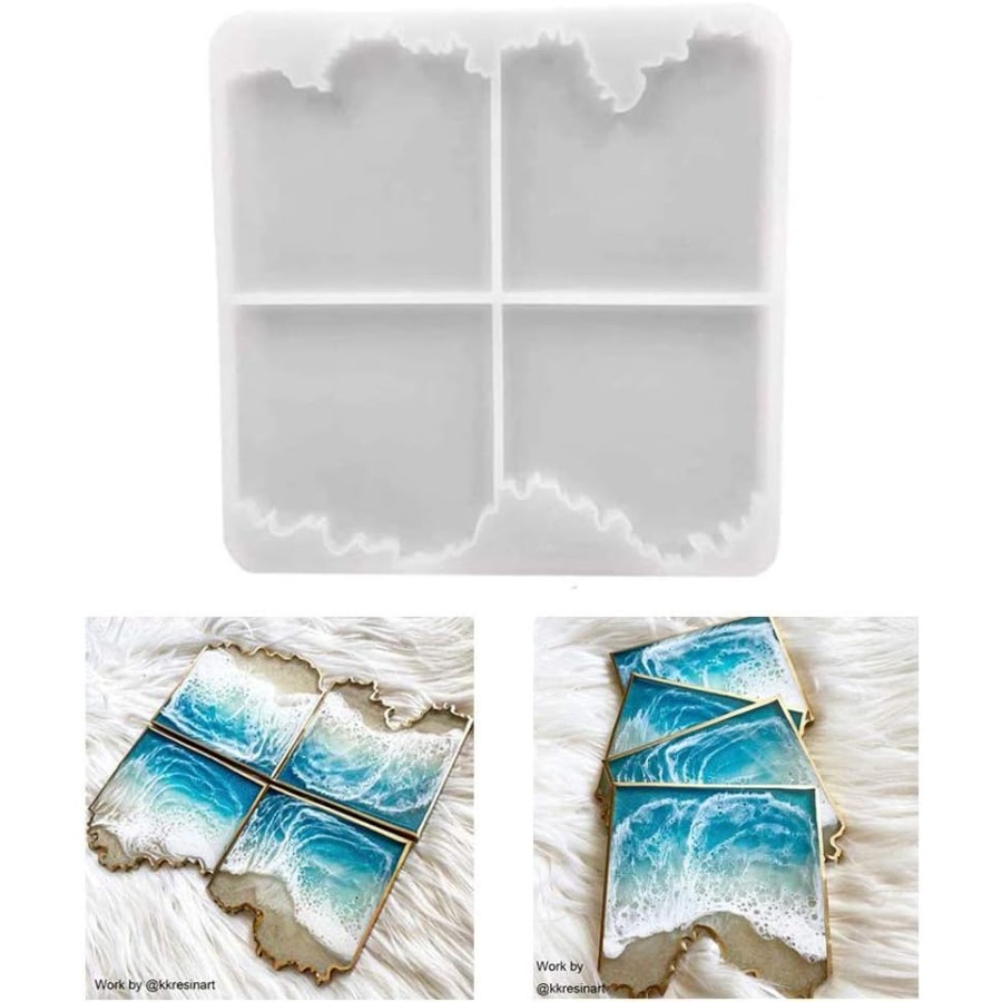 Resin Ocean Wave Mold - Ocean Wave Coaster Silicone Mold, Irregular