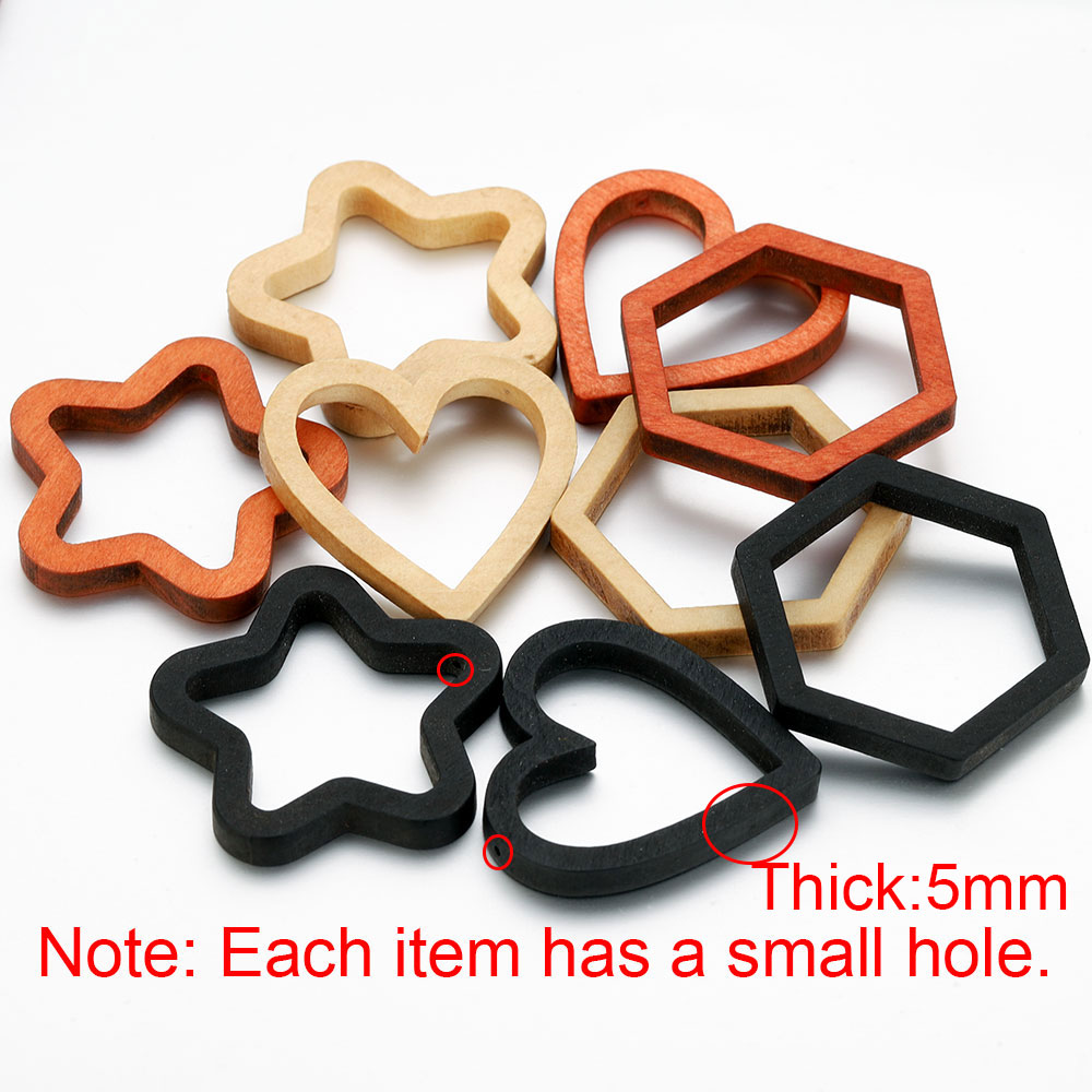 10pcs Wood Heart Square Silico - Crafting Resin recension och pris