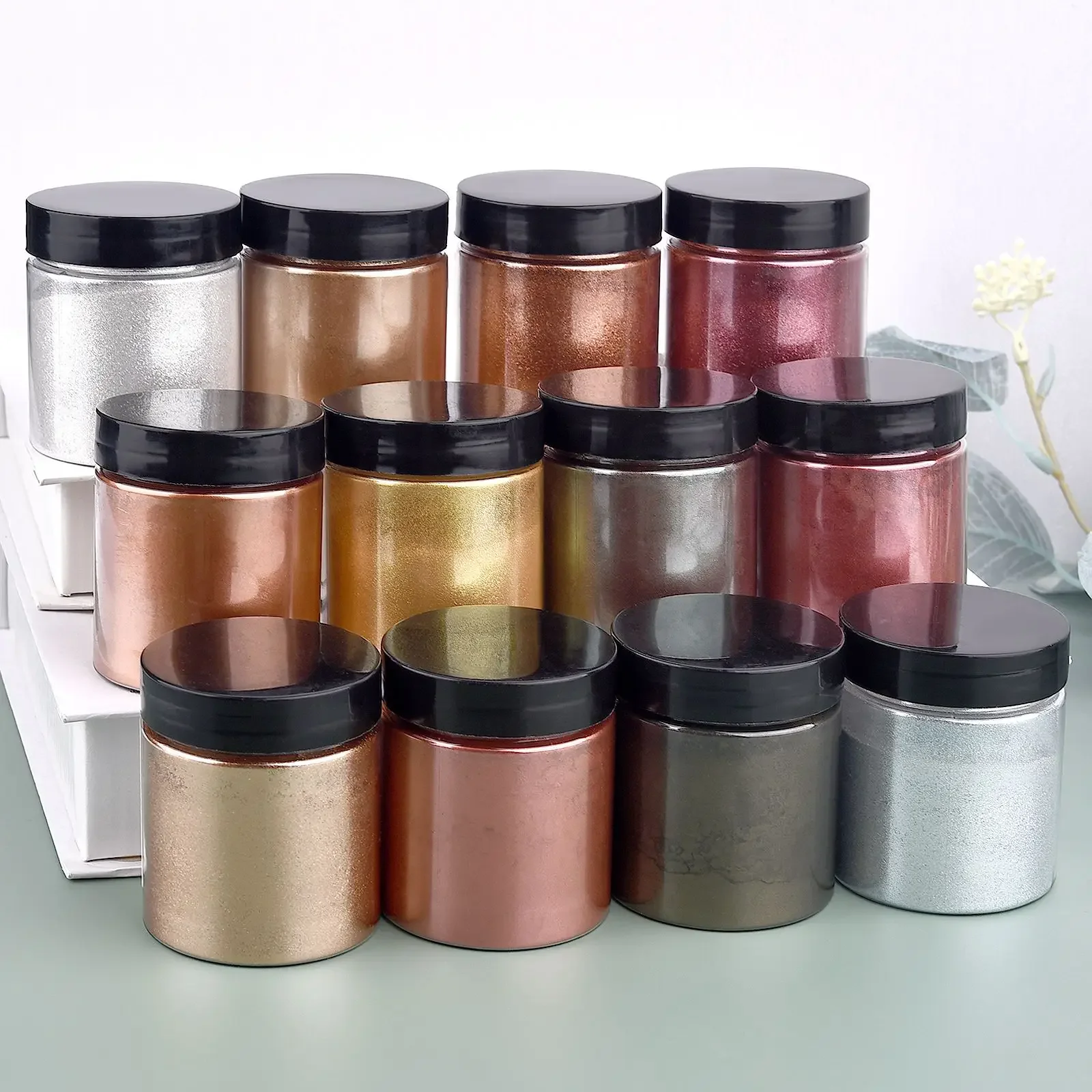 50g/Bottle Metallic Glitter Po - Resin Pigment Set recension och pris