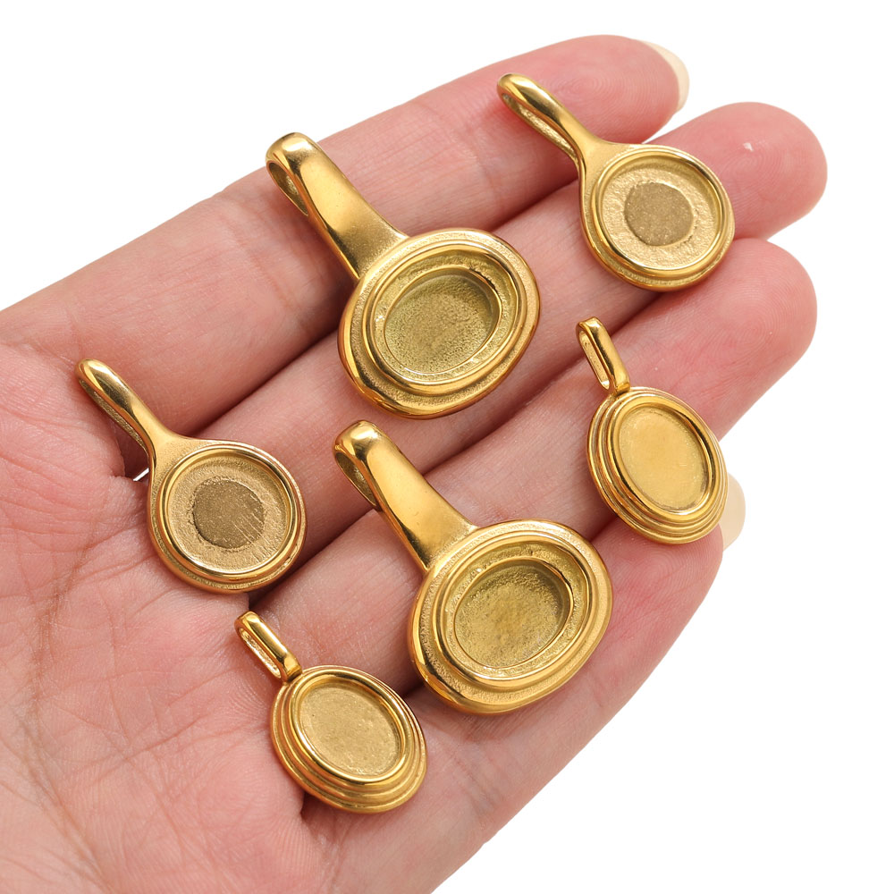 5pcs Stainless Steel Round Ova - Resin Craft Supplies recension och pris