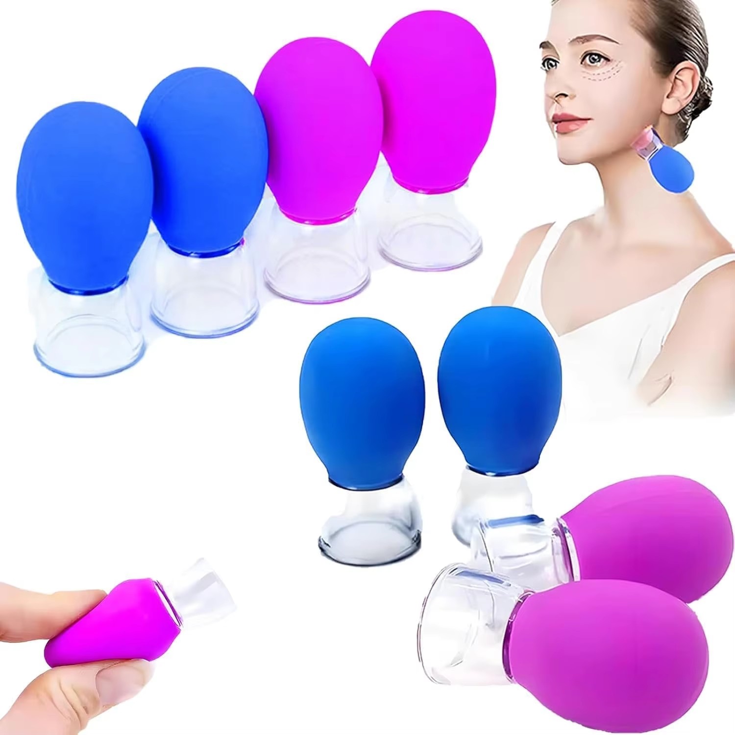 Mini Silicone Facial Cupping V - Vacuum Chamber Small recension och pris