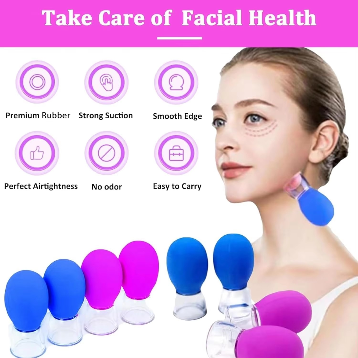 Mini Silicone Facial Cupping V - Vacuum Chamber Small recension och pris