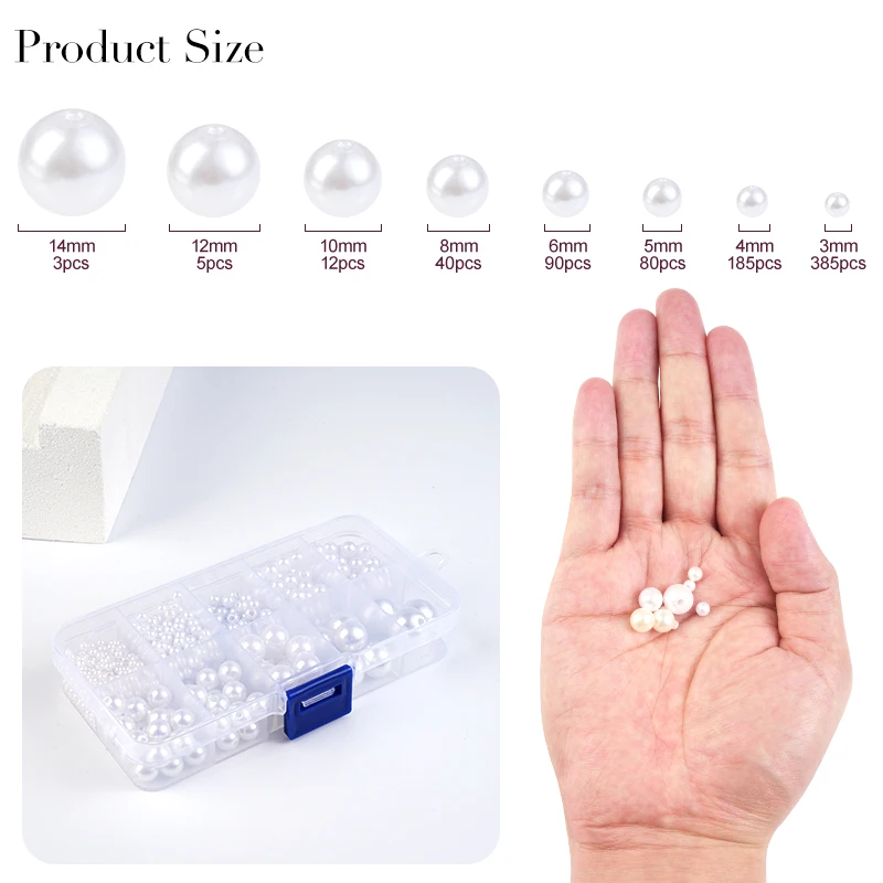 800pcs Artificial Faux Pearl R - Resin Jewelry Kit recension och pris