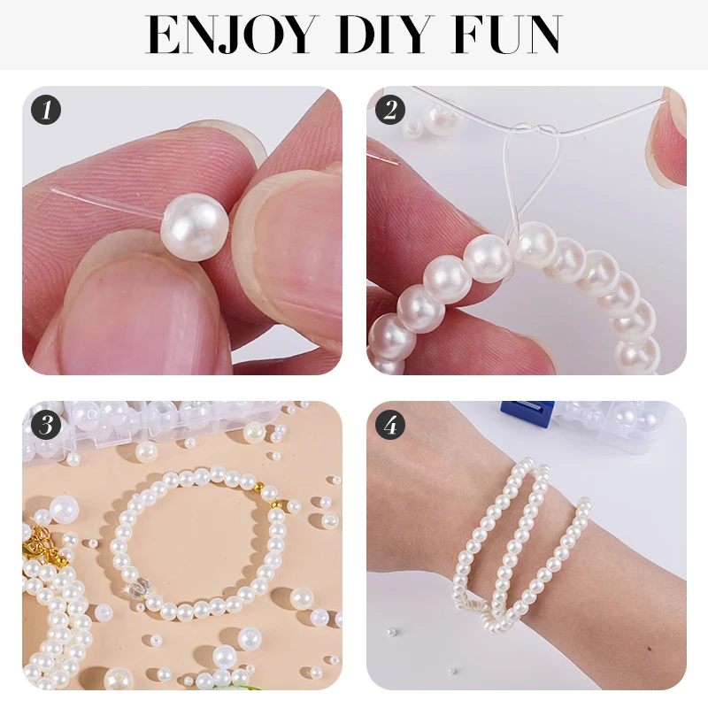 800pcs Artificial Faux Pearl R - Resin Jewelry Kit recension och pris