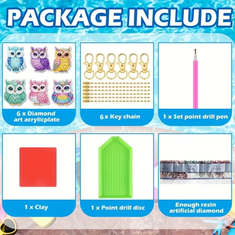 6-piece/set DIY Diamond Keycha - Resin Craft Kit recension och pris