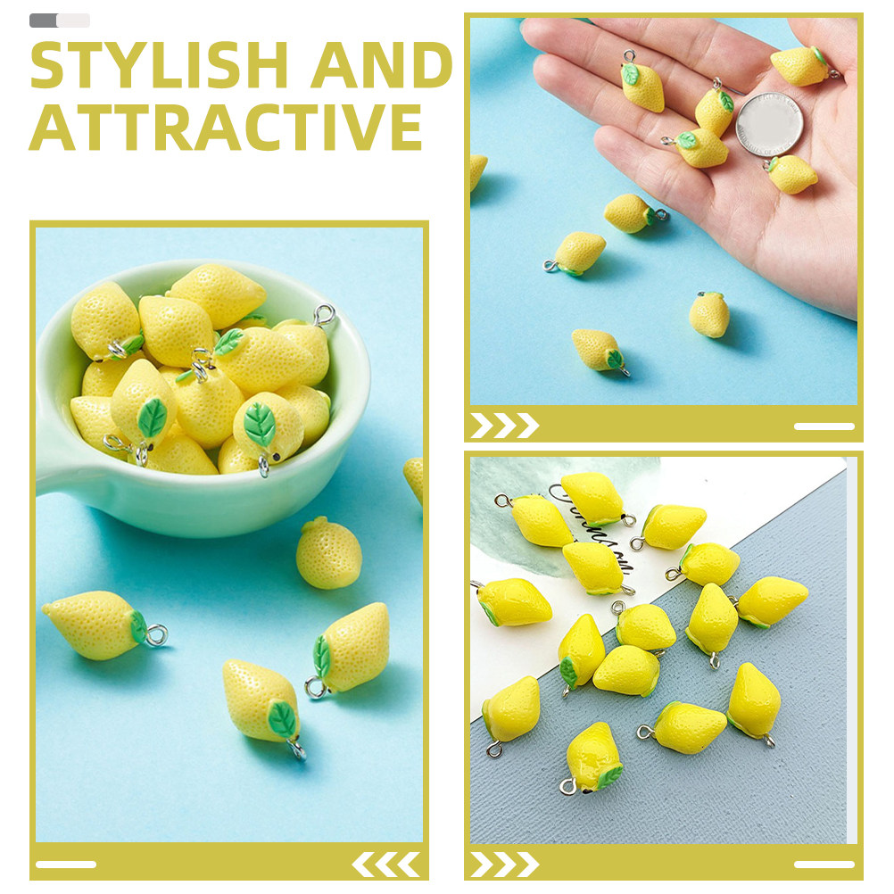 20Pcs Resin Lemon Charms Fruit - Crafting Resin recension och pris