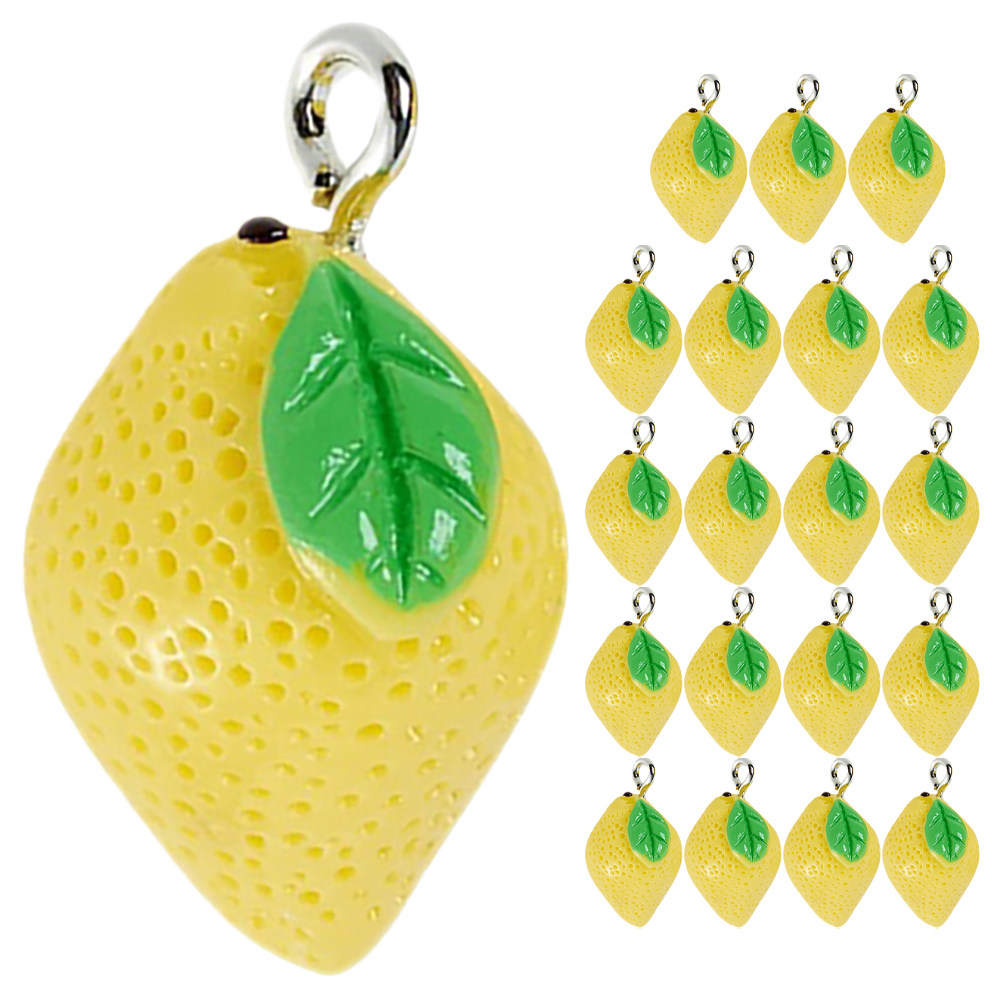 20Pcs Resin Lemon Charms Fruit - Crafting Resin recension och pris
