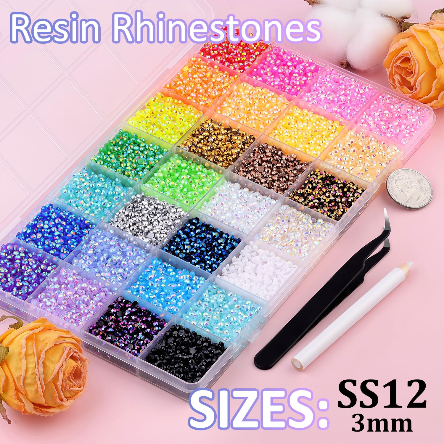 32000Pcs Resin Rhinestones Bed - Resin Craft Supplies recension och pris