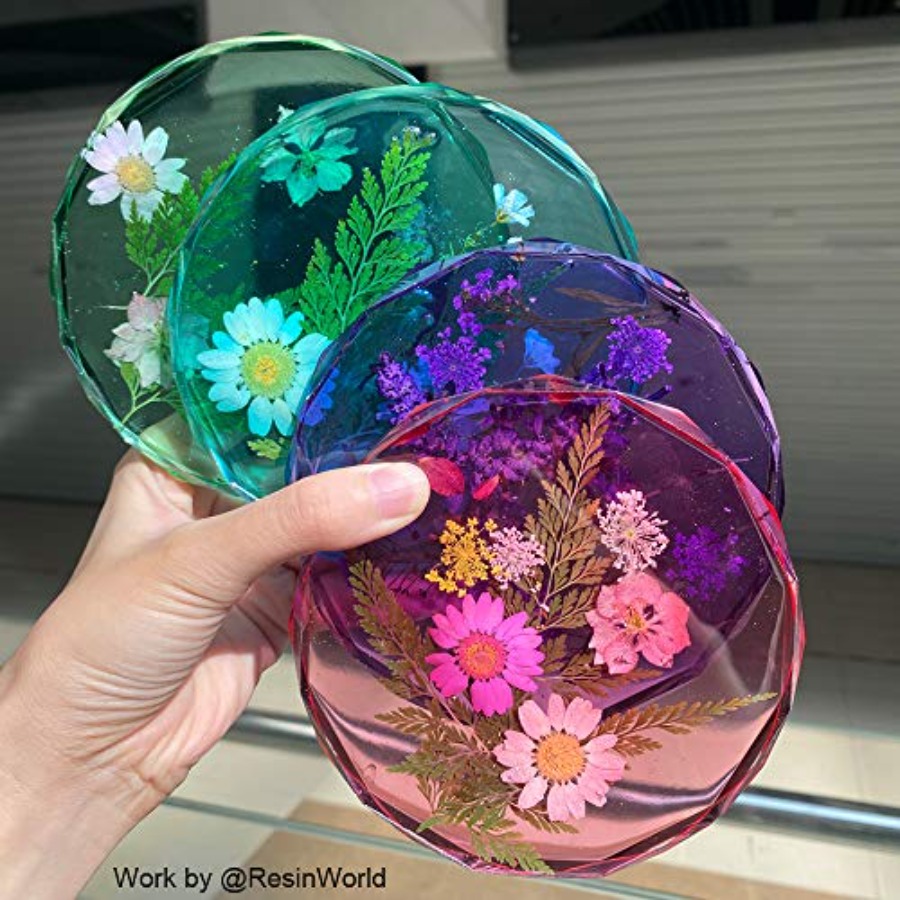 4 Pack Coaster Molds - Diamond - Geode Mold Silicone recension och pris