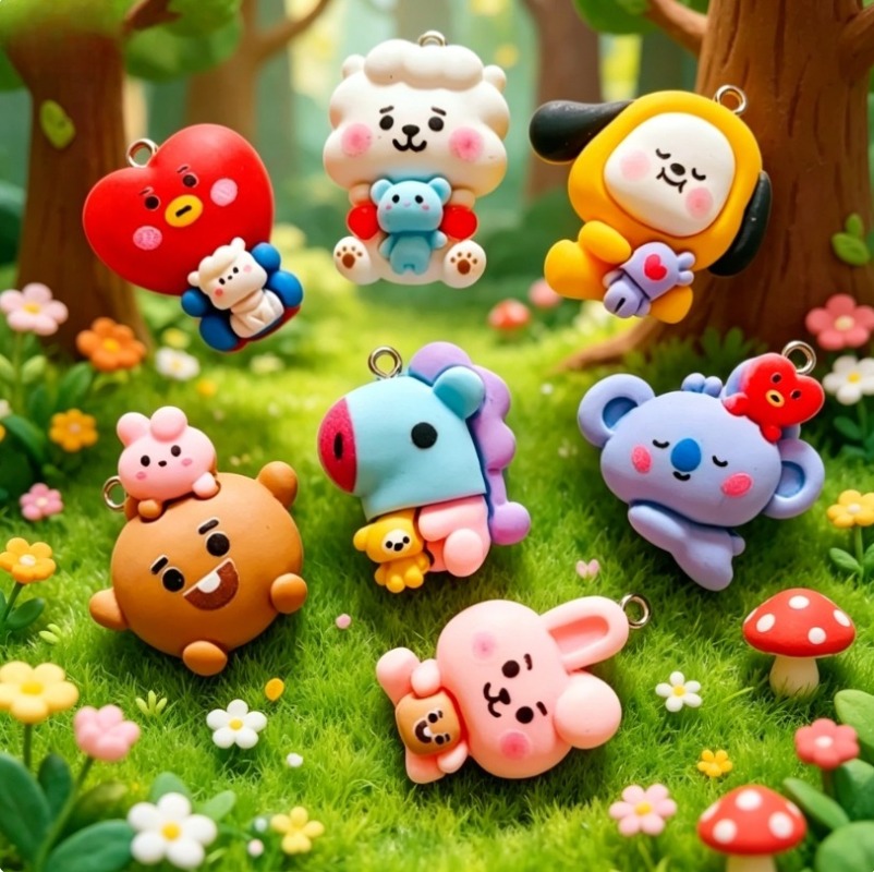 7pcs BT21 Resin Cartoon Charm  - Resin Craft Supplies recension och pris