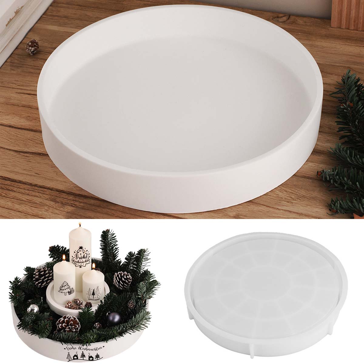 Concrete Round Candle Bowl Ves - Coaster Mold Round recension och pris