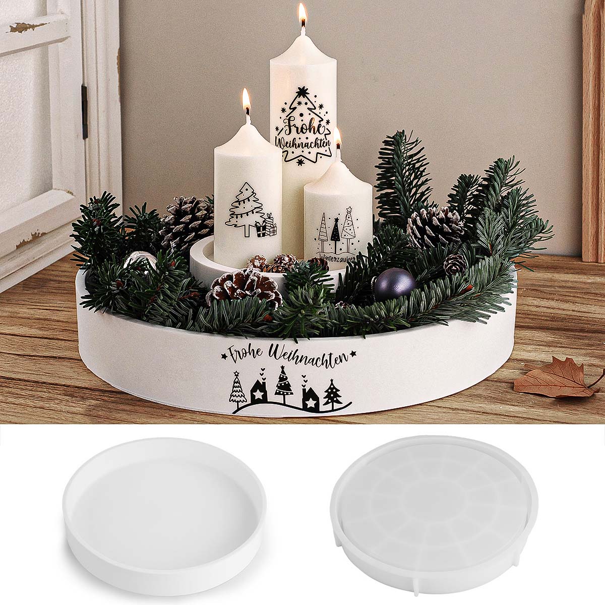 Concrete Round Candle Bowl Ves - Coaster Mold Round recension och pris