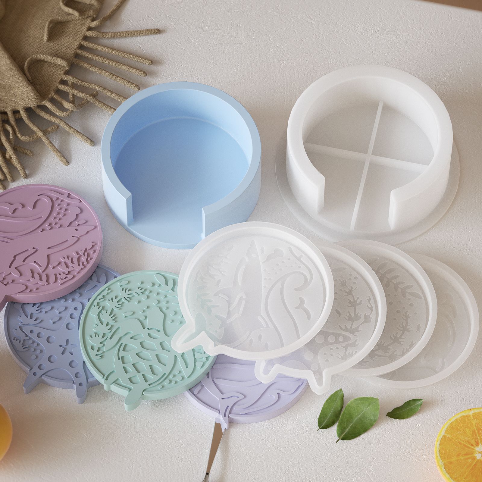 Plaster Coaster Storage Base M - Resin Ocean Wave Mold recension och pris