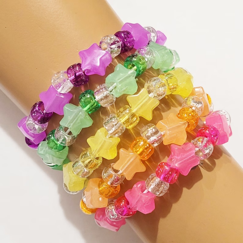 5 Glow star kandi bracelet set - Resin Glitter Pack recension och pris