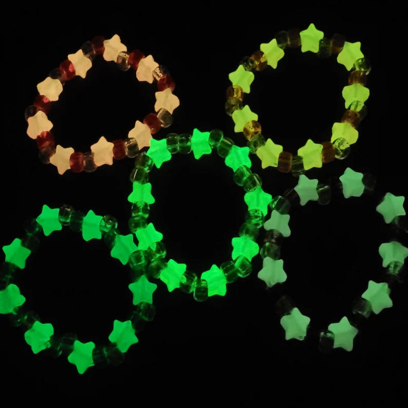 5 Glow star kandi bracelet set - Resin Glitter Pack recension och pris