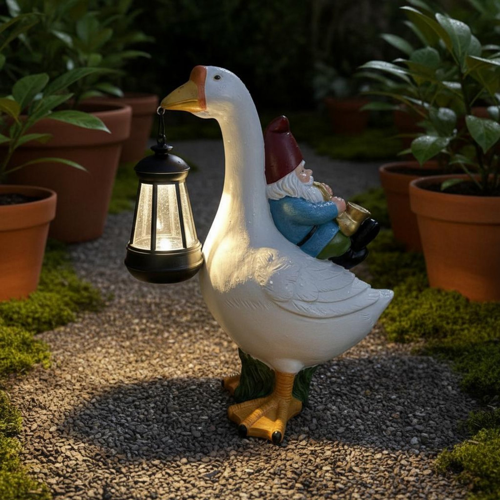 Gnome Riding Goose Statue Weat - Crafting Resin recension och pris