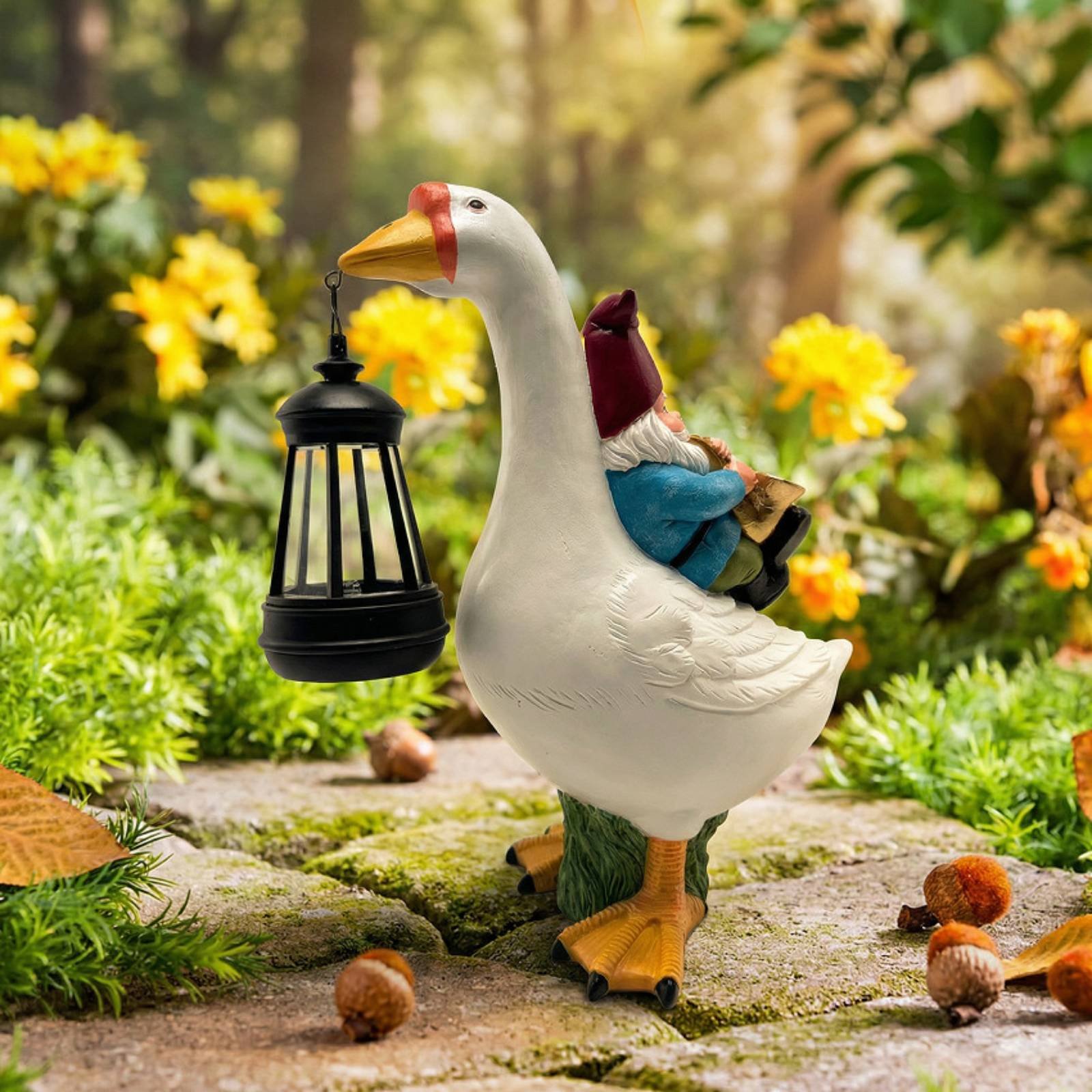 Gnome Riding Goose Statue Weat - Crafting Resin recension och pris