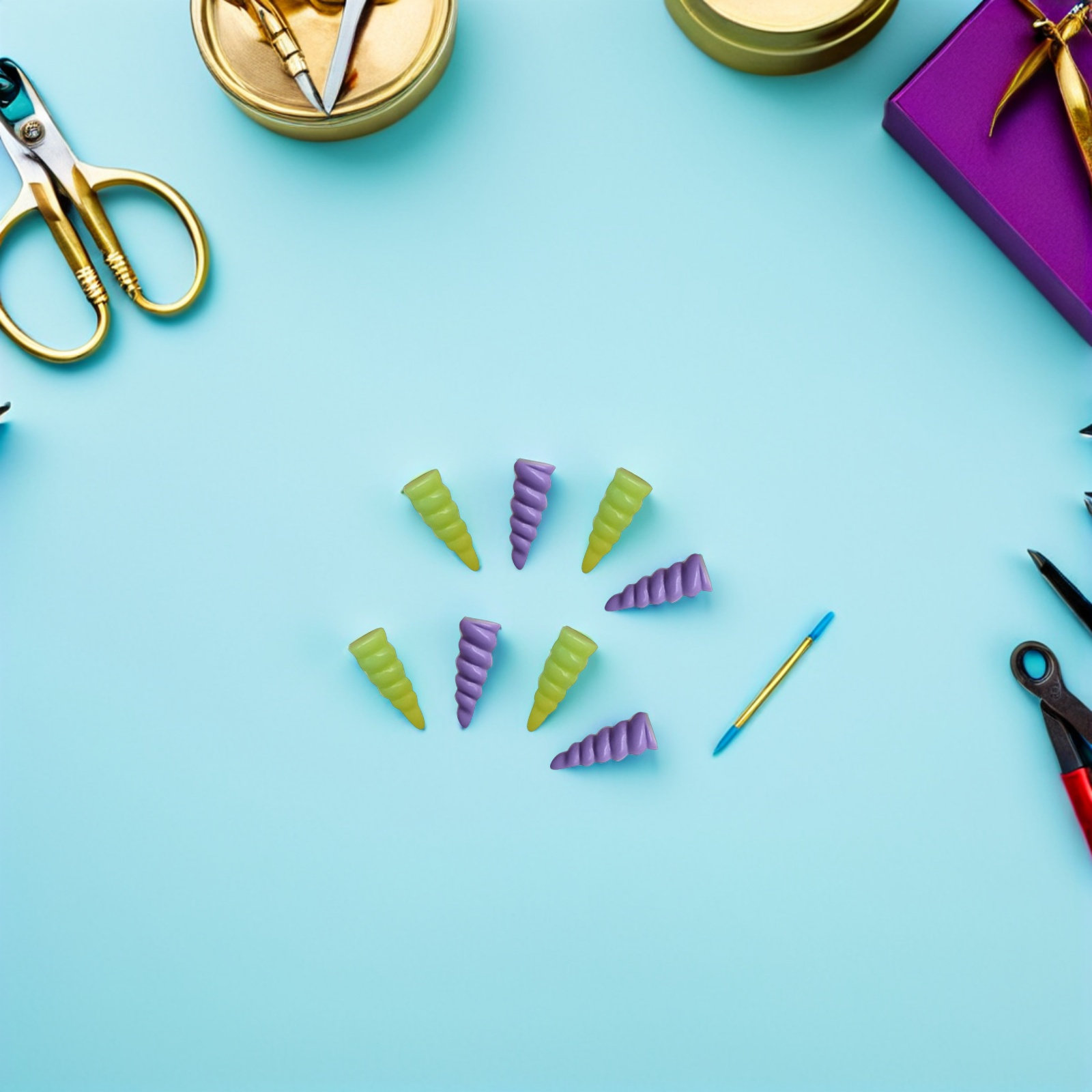 10Pcs Unicorn Horn Resin Spira - Resin Craft Supplies recension och pris